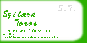 szilard toros business card