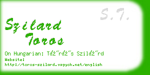 szilard toros business card